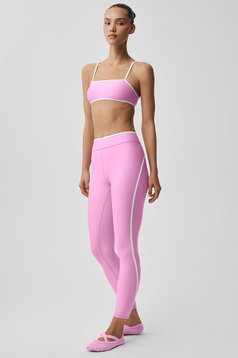 Airlift Legging taille haute Charger 7/8 - Candy Heart Rose/Blanc