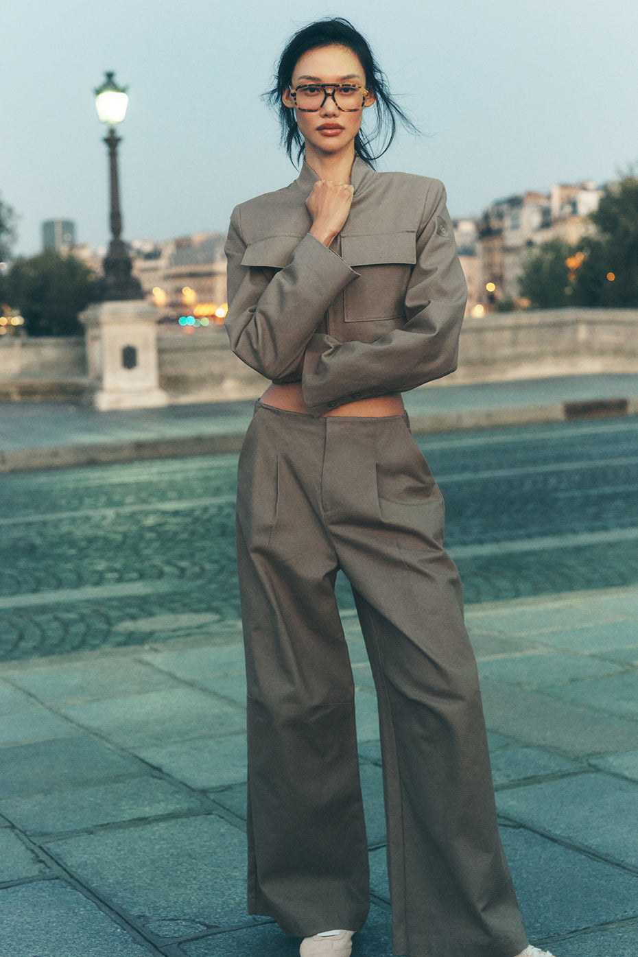 Pantalon Large Taille Haute Main Character - Light Cocoa