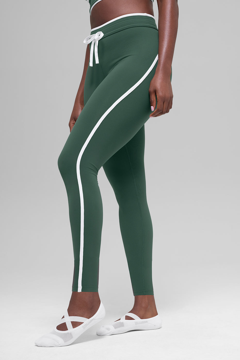 Airbrush Legging Race Pace 7/8 taille haute - Clover Green/White