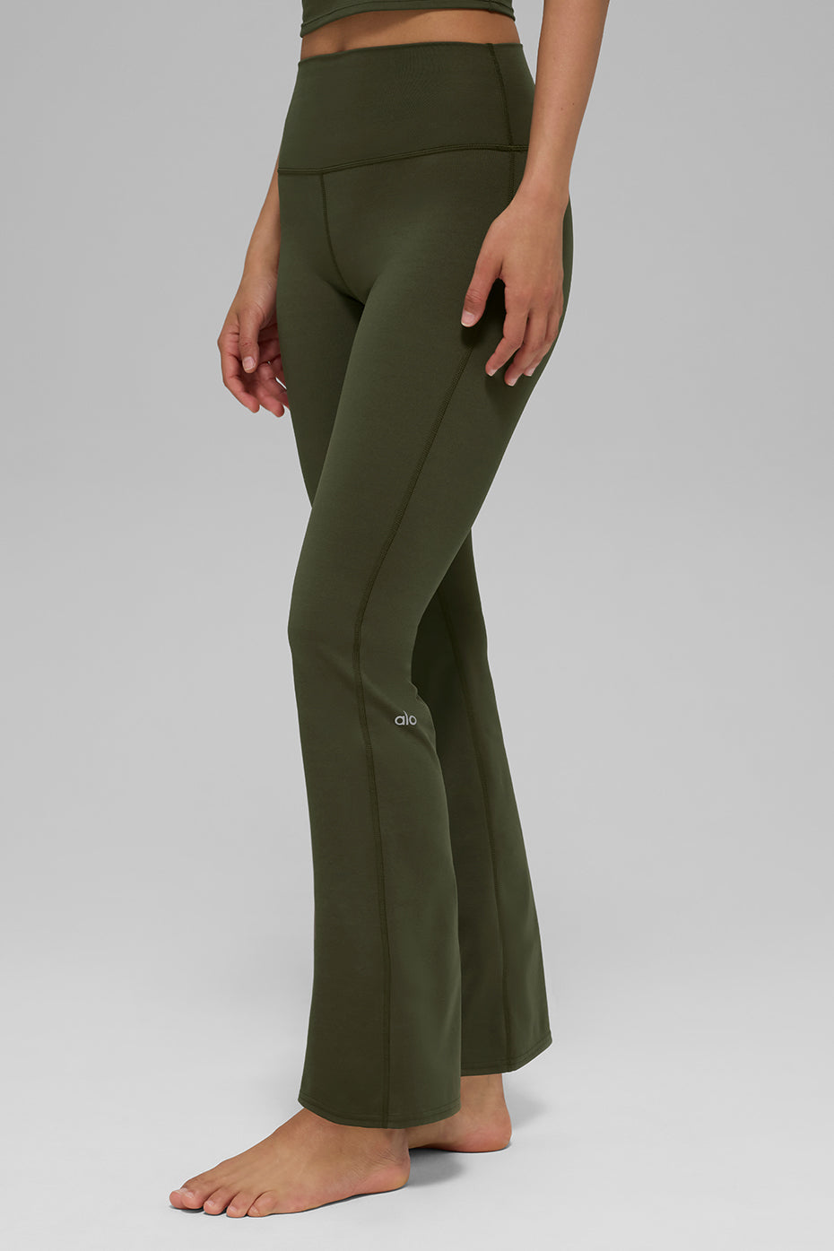 ALO  Legging bootcut taille haute Softsculpt (court) - Vert olive