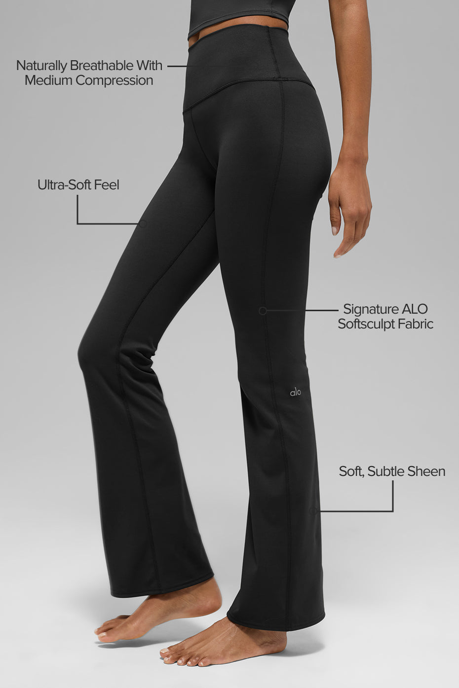 ALO  Legging bootcut taille haute Softsculpt (régulier) - Noir