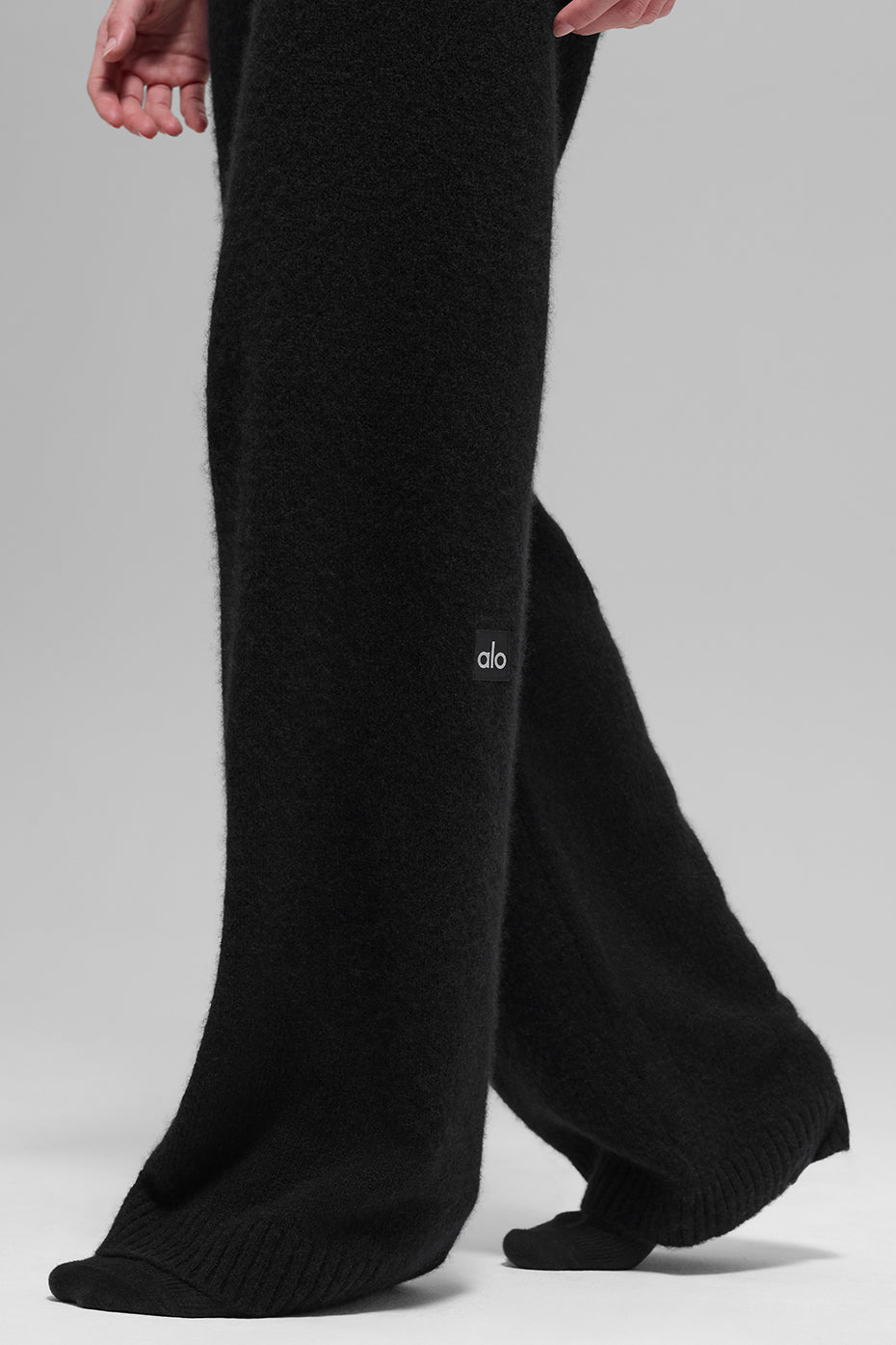 Pantalon Ample Taille Haute En Laine Et Cachemire New Class - Noir