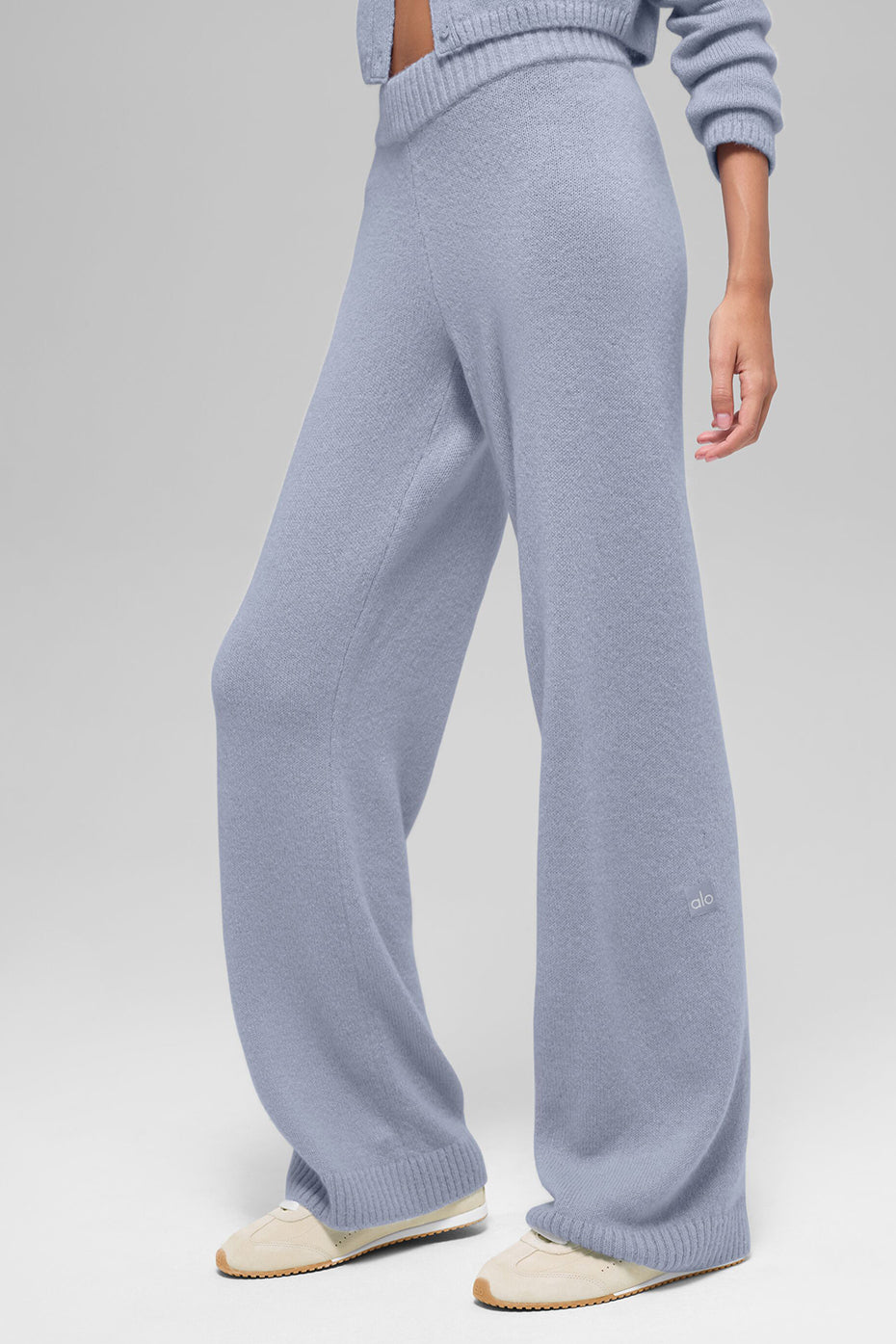 Pantalon Ample Taille Haute En Laine Et Cachemire New Class - Winter Frost