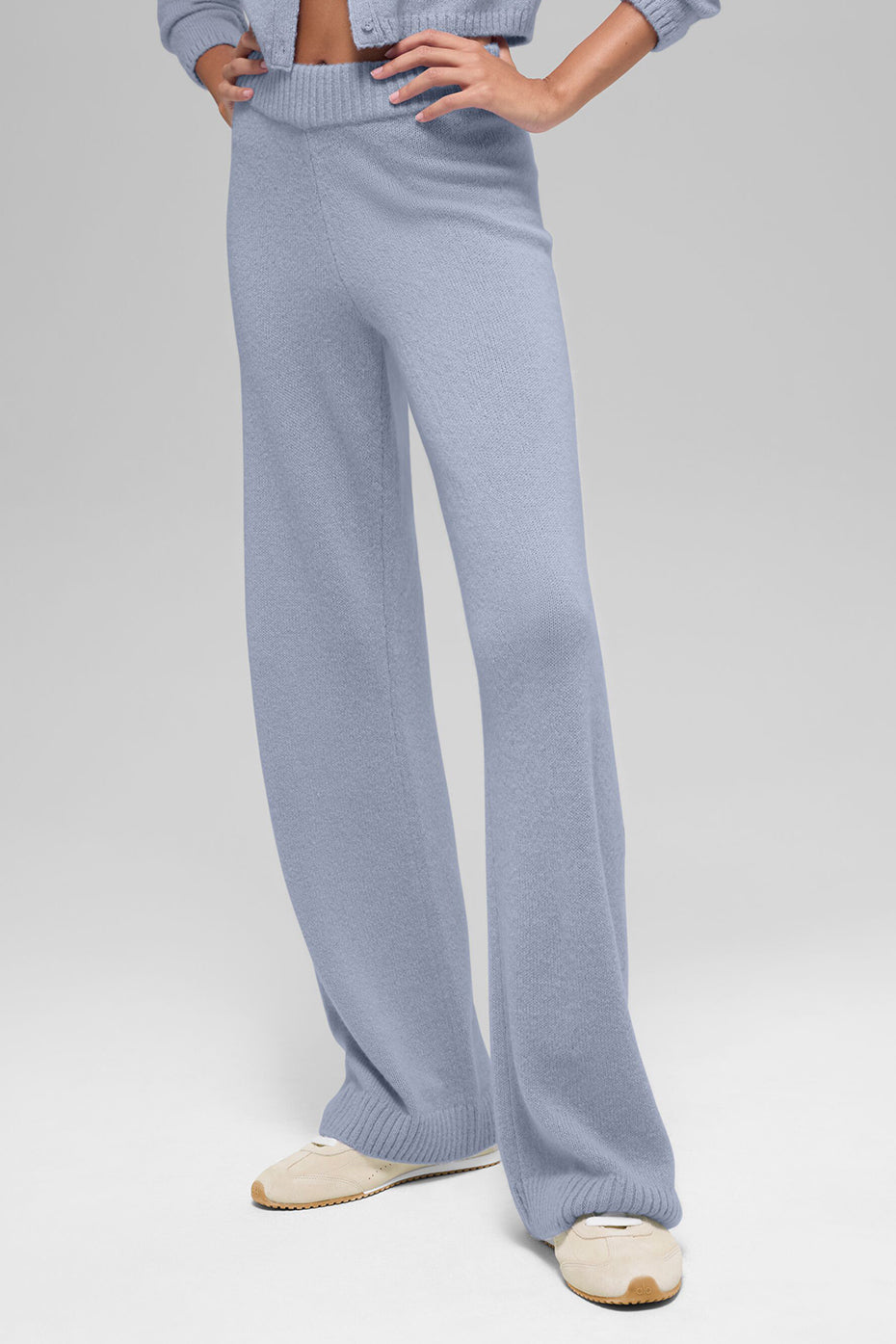 Pantalon Ample Taille Haute En Laine Et Cachemire New Class - Winter Frost