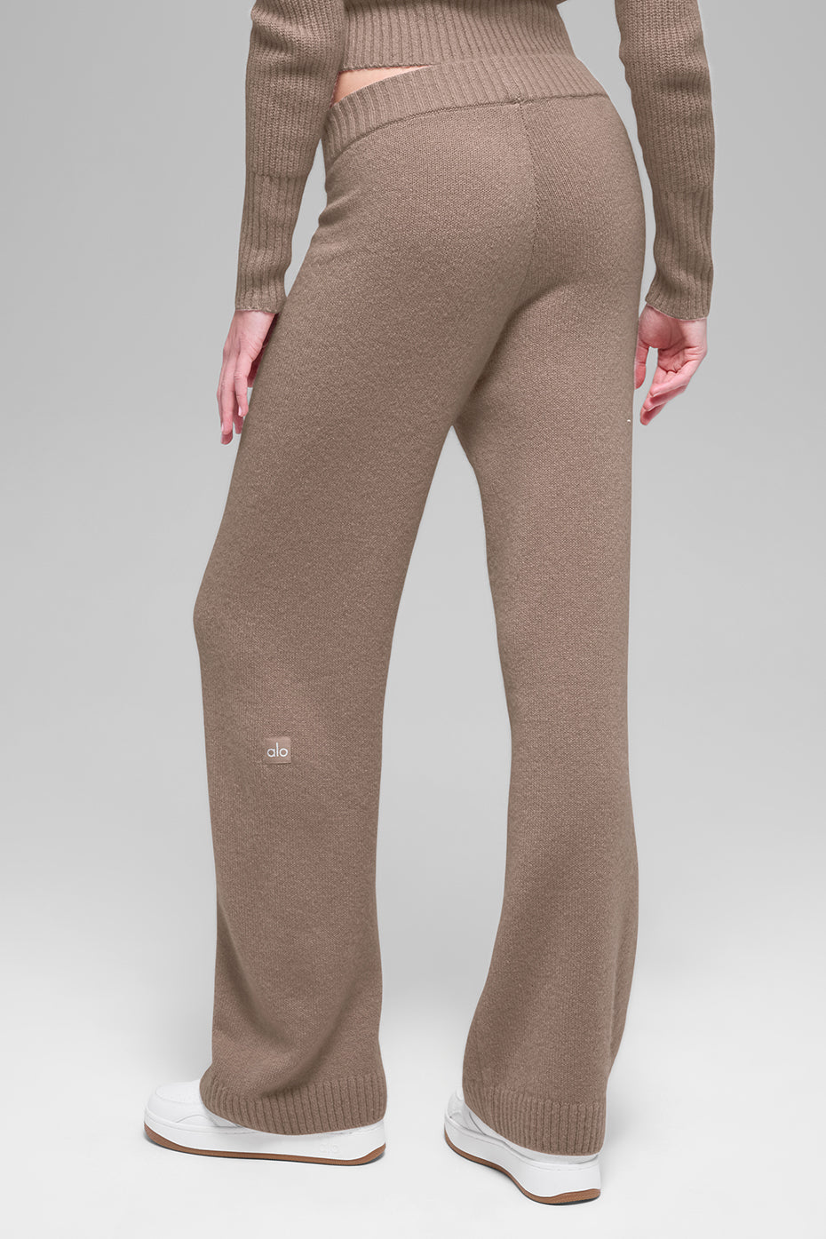 Pantalon Ample Taille Haute En Laine Et Cachemire New Class - Chai Latte