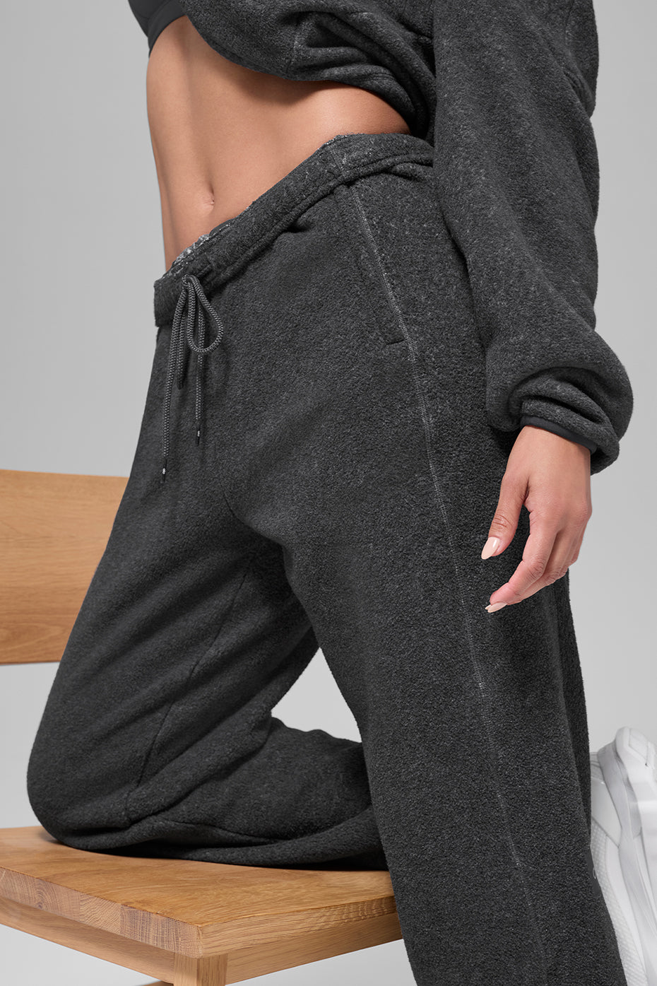Jogging Taille Haute En Polaire Retreat - Dark Heather Grey