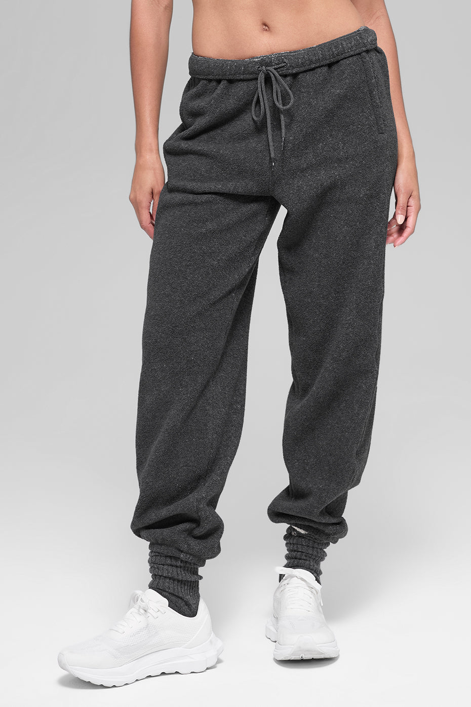 Jogging Taille Haute En Polaire Retreat - Dark Heather Grey