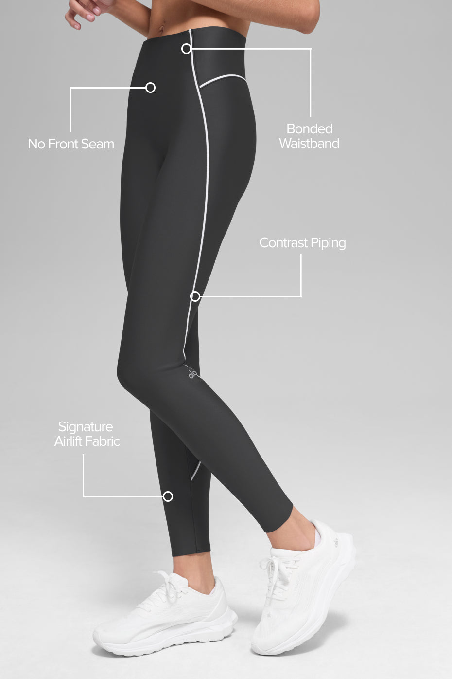 Legging Taille Haute Airlift Haven - Anthracite/Blanc