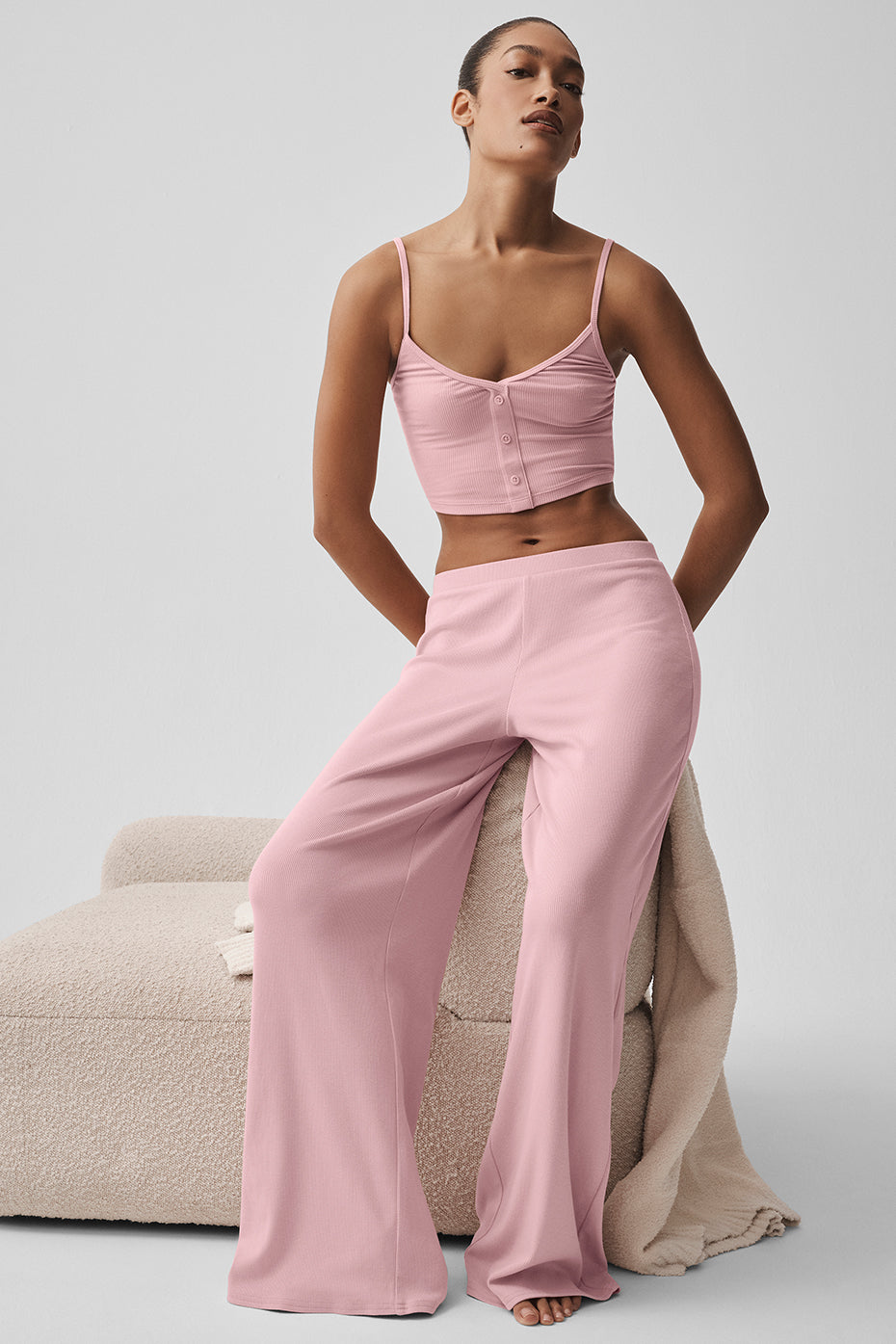 Pantalon Droit Taille Intermédiaire Dreamlight - Vintage Pink