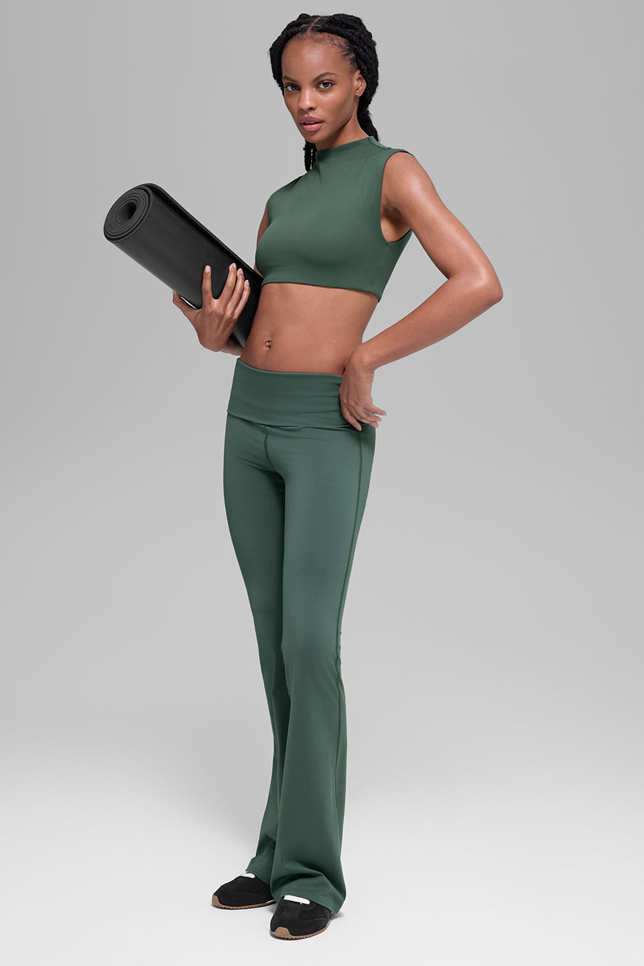 ALO  Legging évasé à rabat Softsculpt (régulier) - Vert trèfle