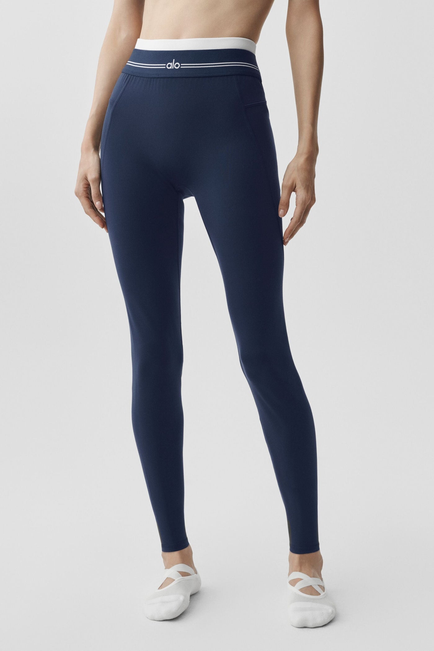 Airbrush Legging Better Together taille haute 7/8 - Bleu marine/Blanc