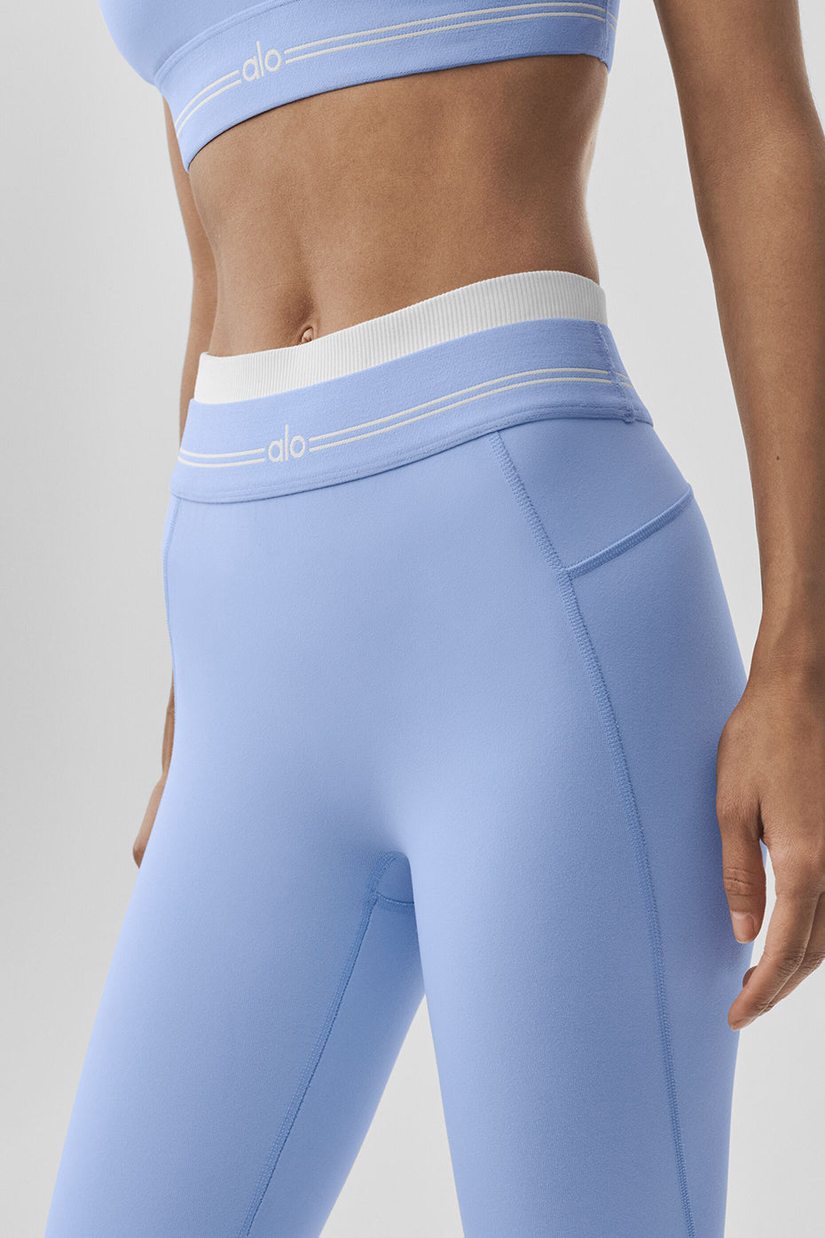 Legging Taille Haute 7/8 Airbrush Better Together - Light Provence Blue/Blanc