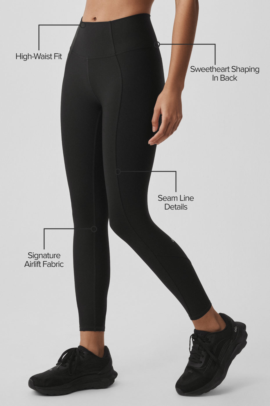 Airlift Legging 7/8 Fine Line taille haute - Noir