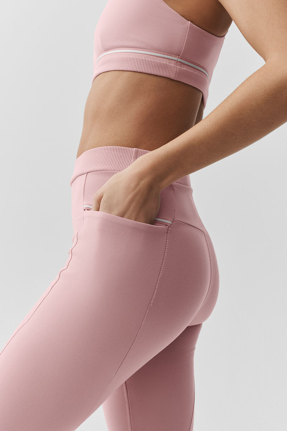 Legging Taille Haute Airbrush Fast Track - Vintage Pink/Blanc