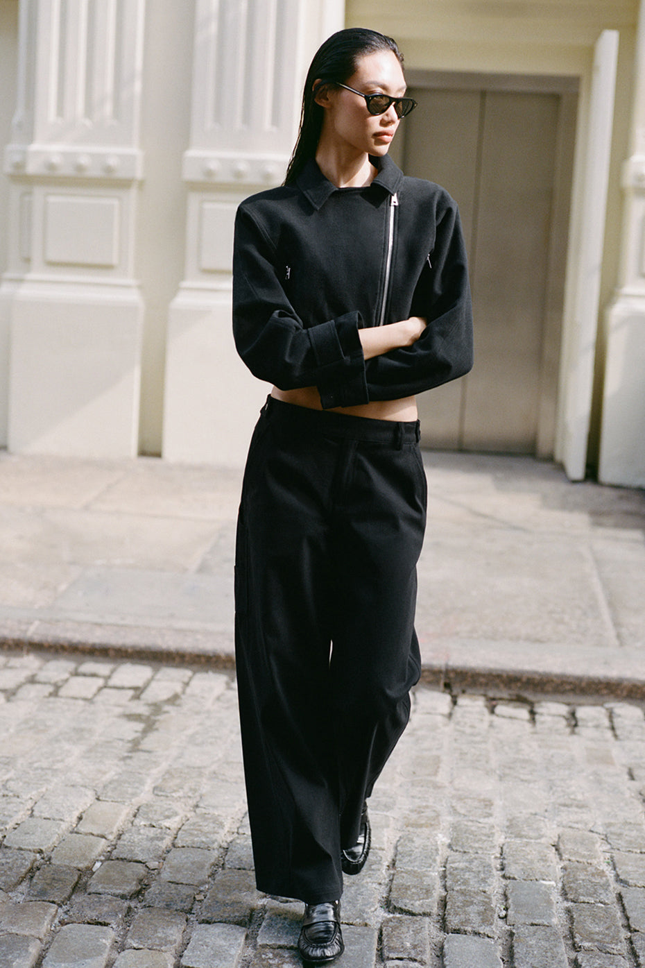 Pantalon Coupe Droite High Road - Noir
