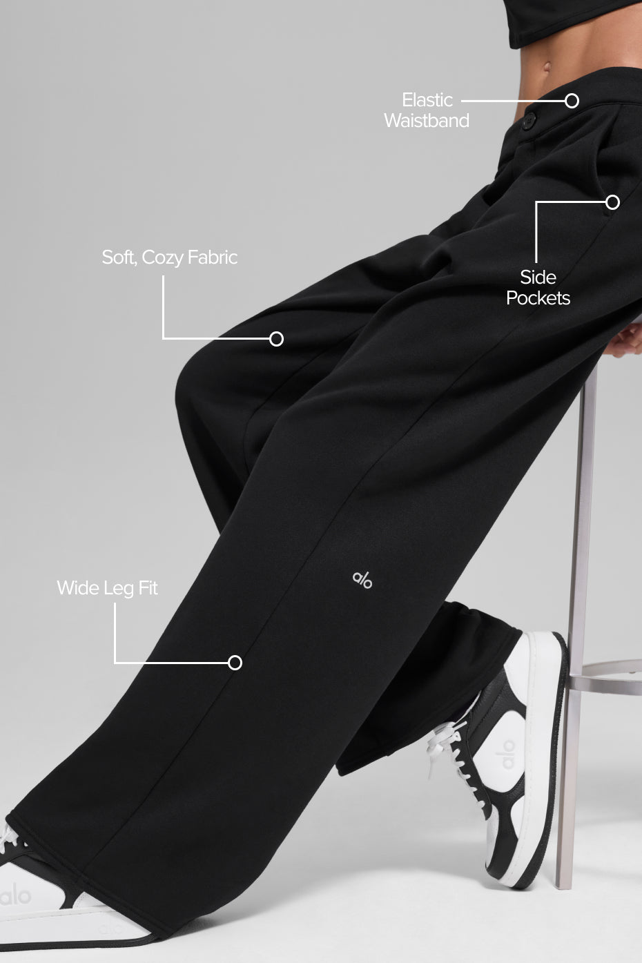 Pantalon De Survêtement Taille Haute - Noir