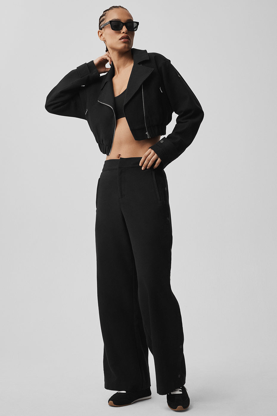 Pantalon À Boutons-Pression Taille Mi-Haute Cosmopolitan - Noir