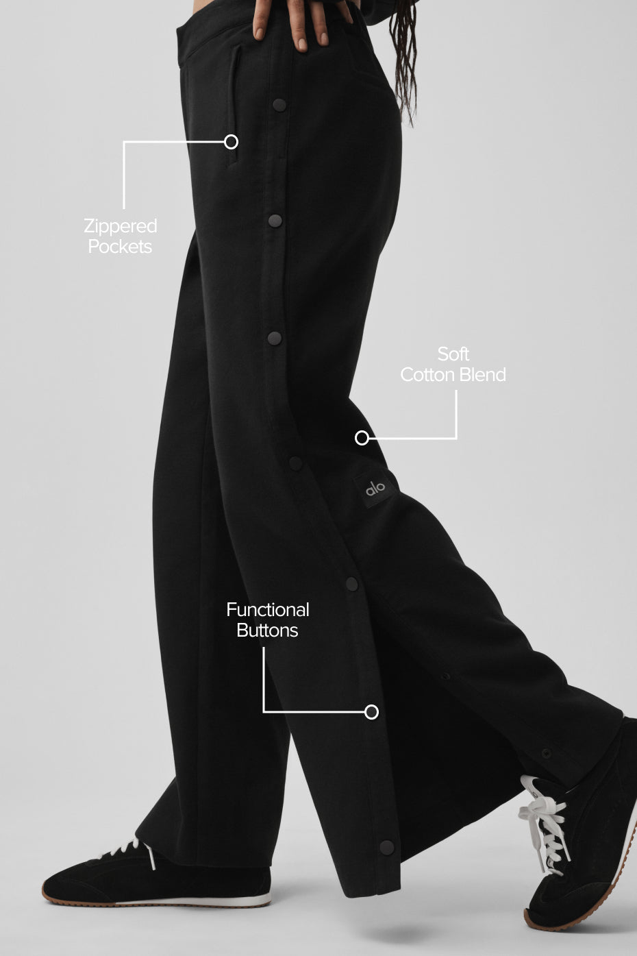 Pantalon À Boutons-Pression Taille Mi-Haute Cosmopolitan - Noir