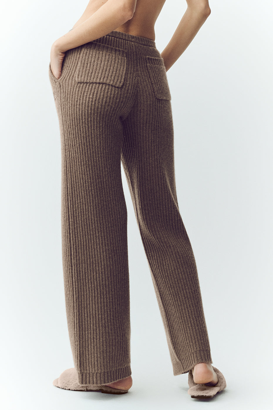 Pantalon Coupe Droite Taille Haute En Cachemire Northstar - Alpine Cocoa Heather