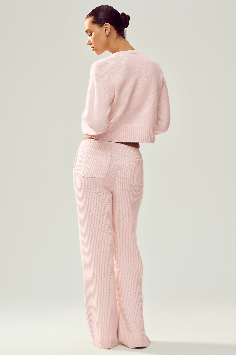 Pantalon Coupe Droite Taille Haute En Cachemire Northstar - Frosted Pink