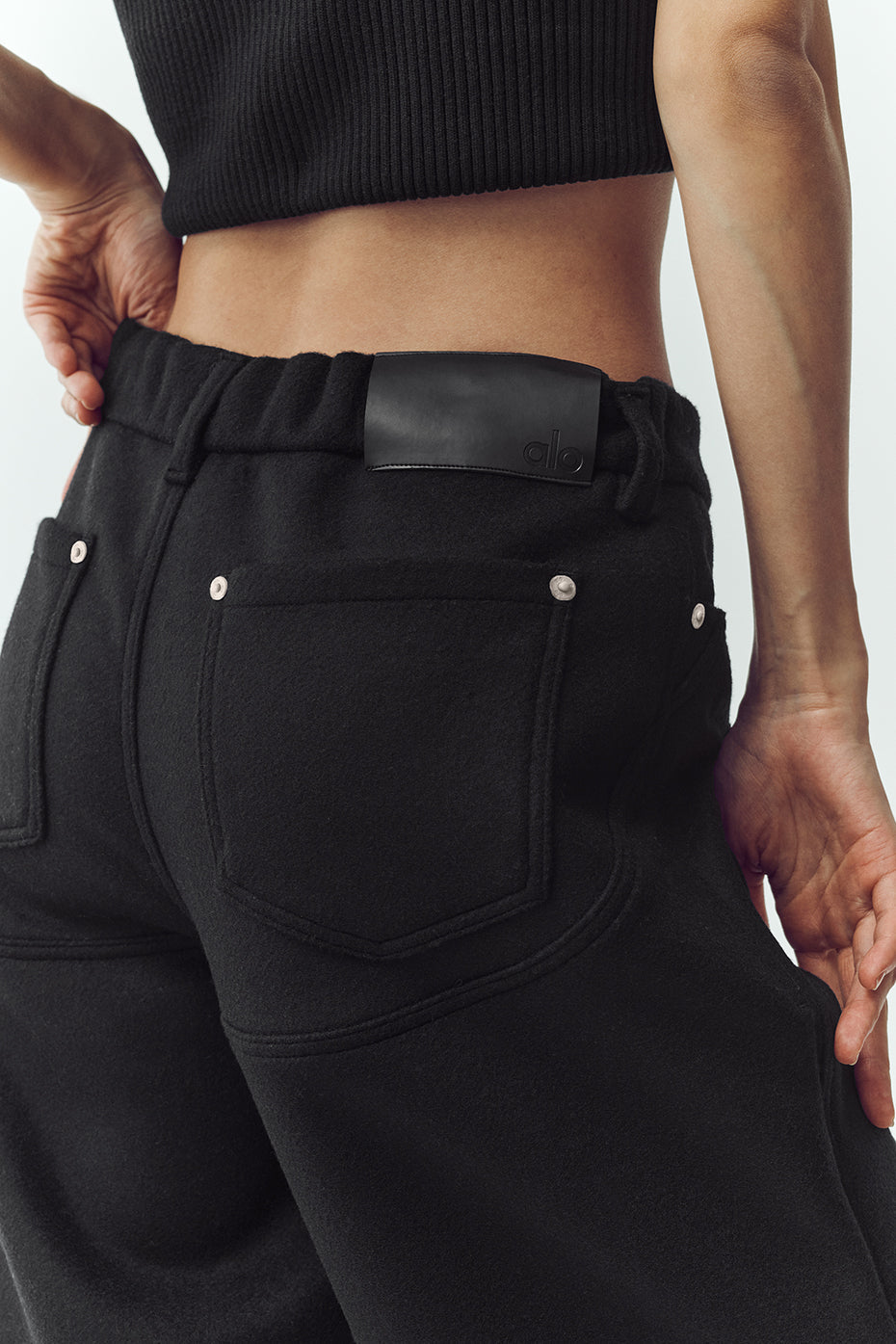 Pantalon Large En Laine Mélangée Nightcap - Noir