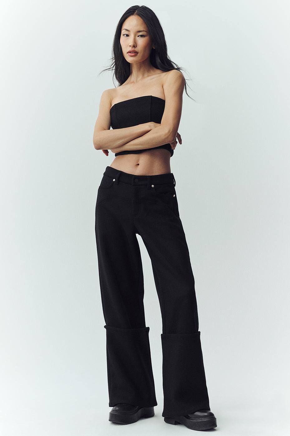 Pantalon Large En Laine Mélangée Nightcap - Noir