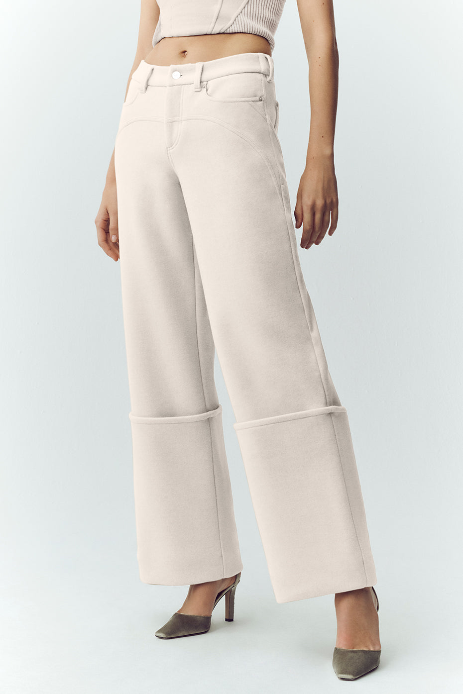 Pantalon Large En Laine Mélangée Nightcap - Café Au Lait