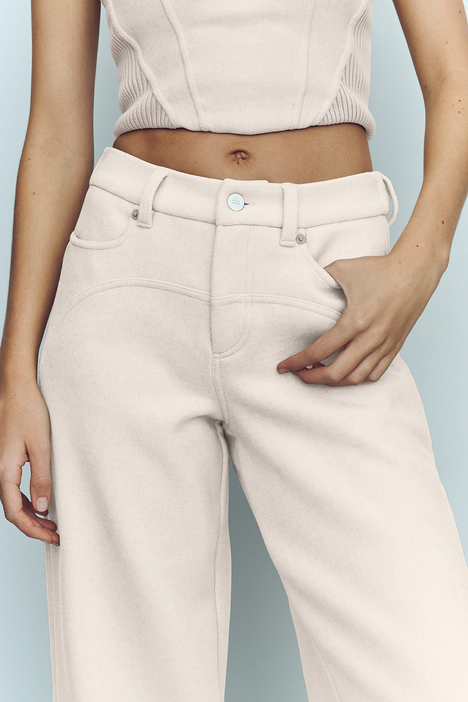 Pantalon Large En Laine Mélangée Nightcap - Café Au Lait