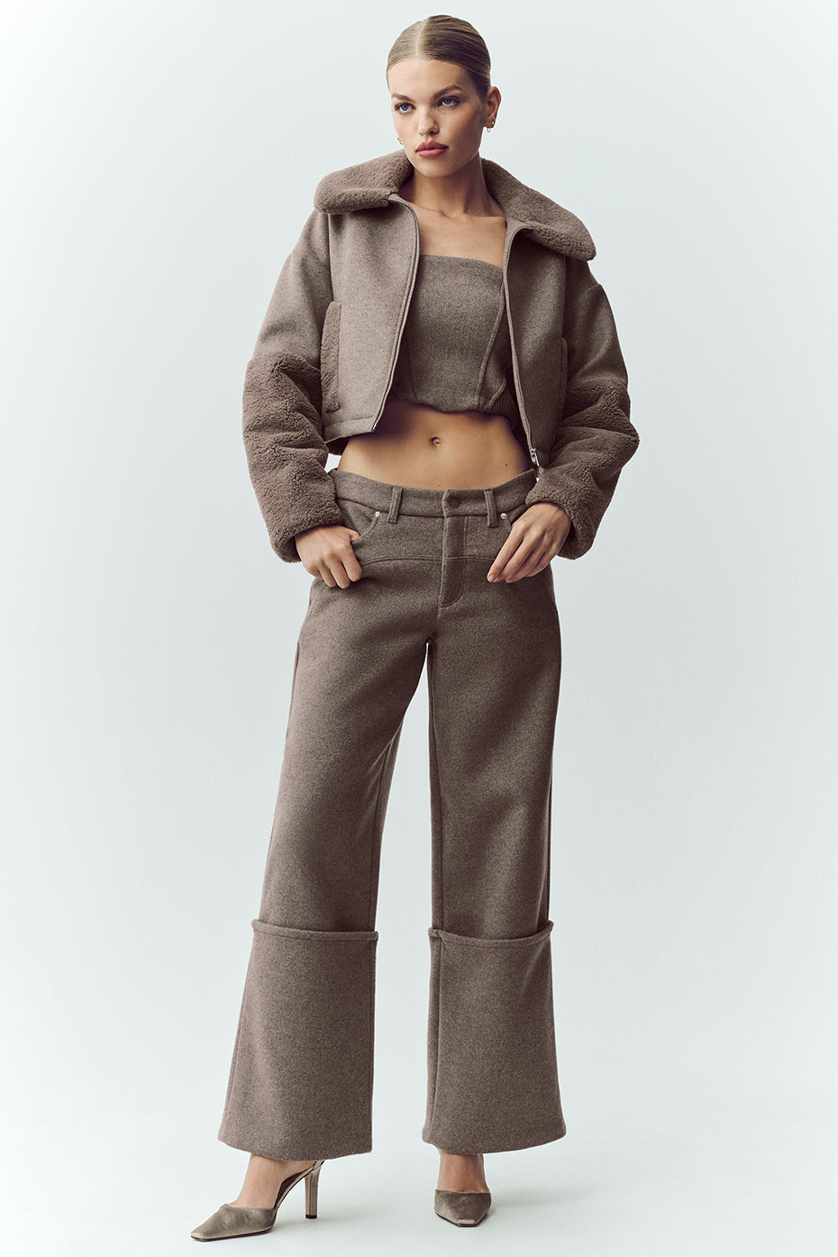 Pantalon Large En Laine Mélangée Nightcap - Alpine Cocoa Heather