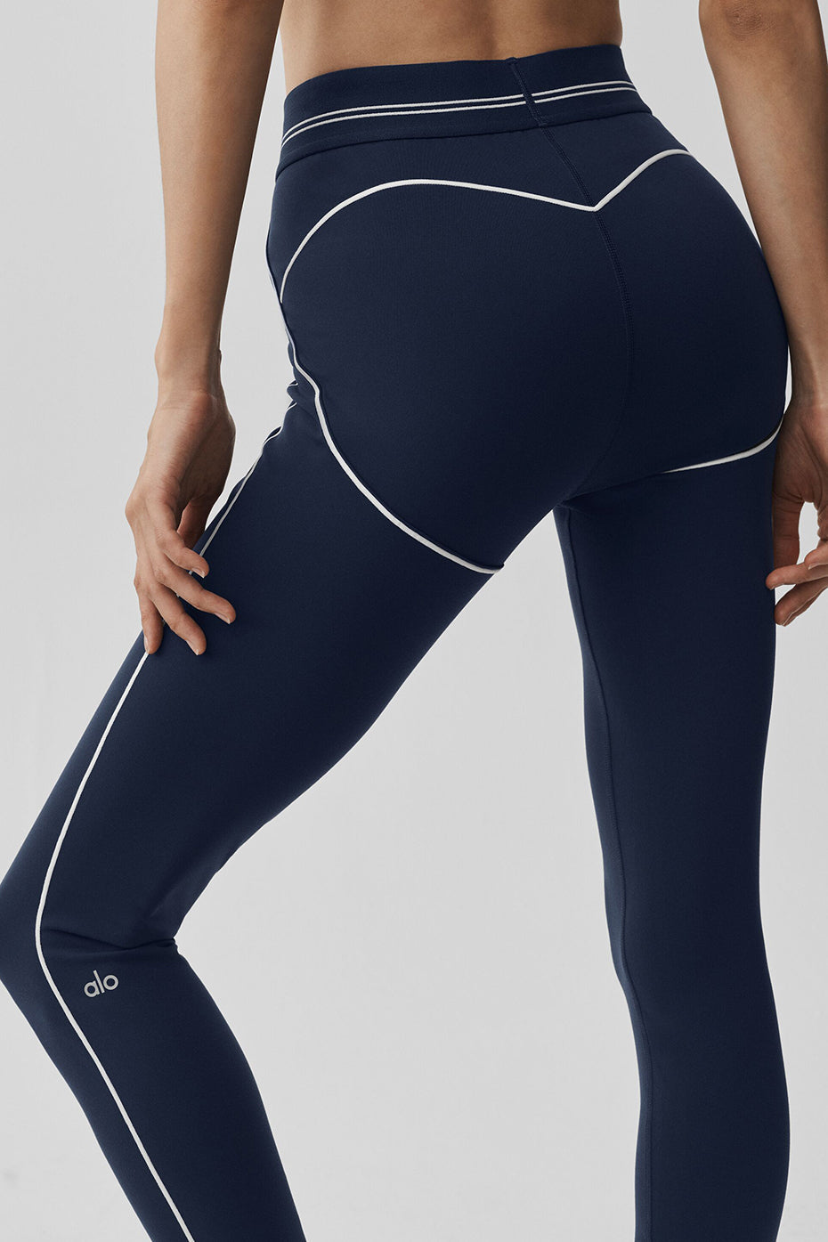 Airbrush Legging taille haute 7/8  Heart Throb - Bleu marine/Blanc