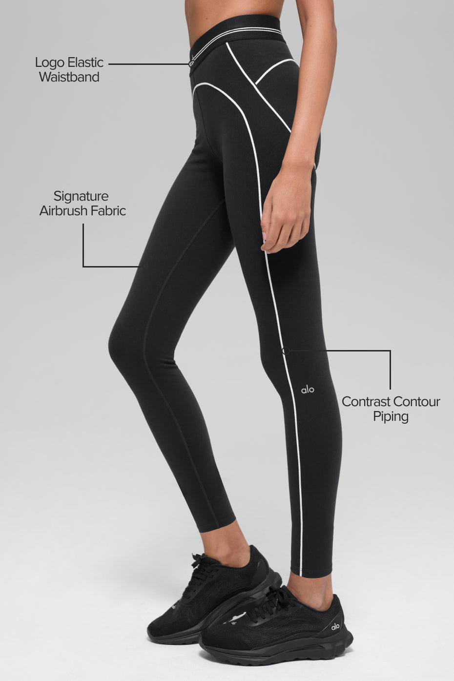 Airbrush Legging taille haute 7/8  Heart Throb - Noir/Blanc