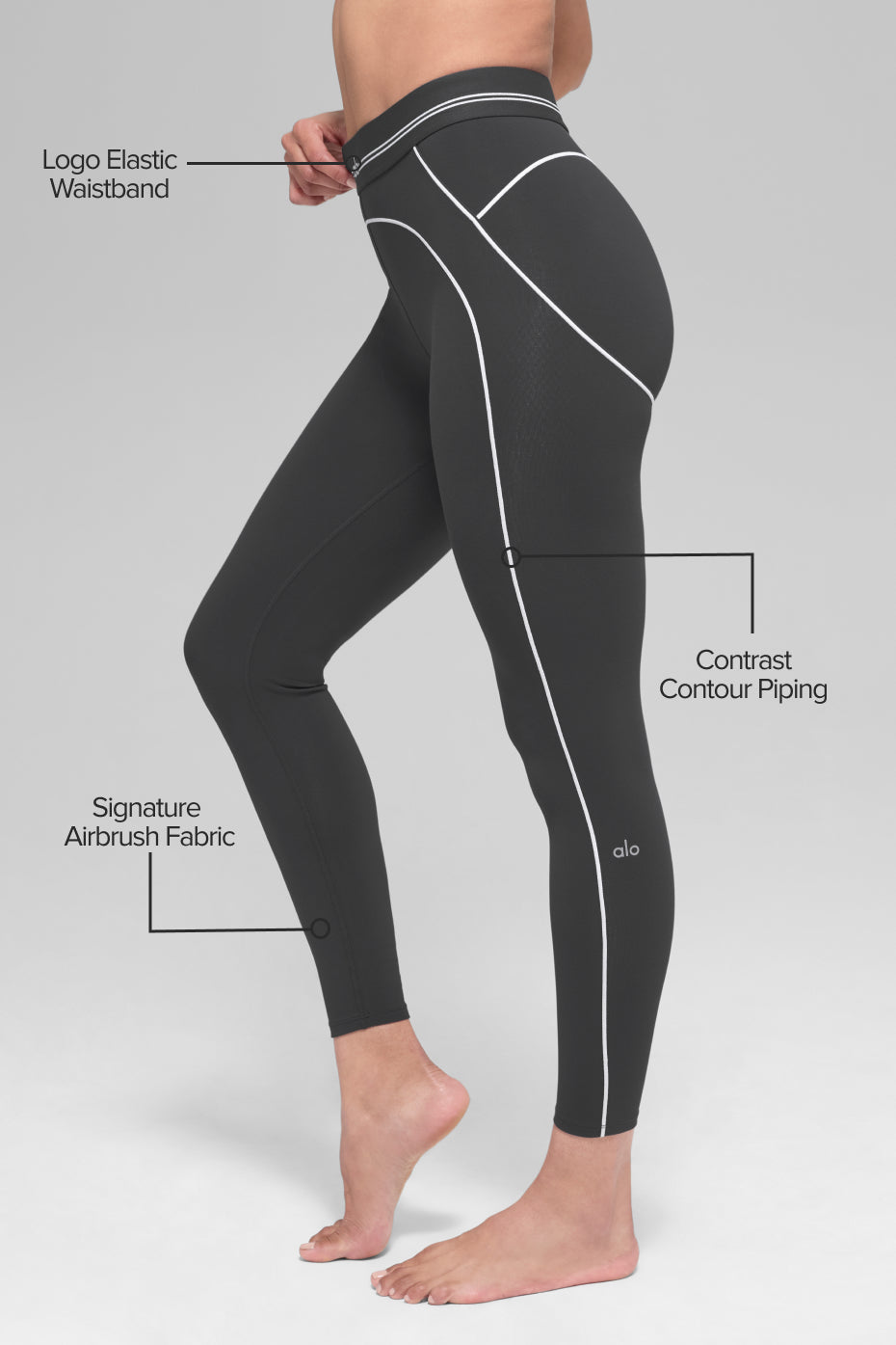 Airbrush Legging taille haute 7/8  Heart Throb - Anthracite/Blanc