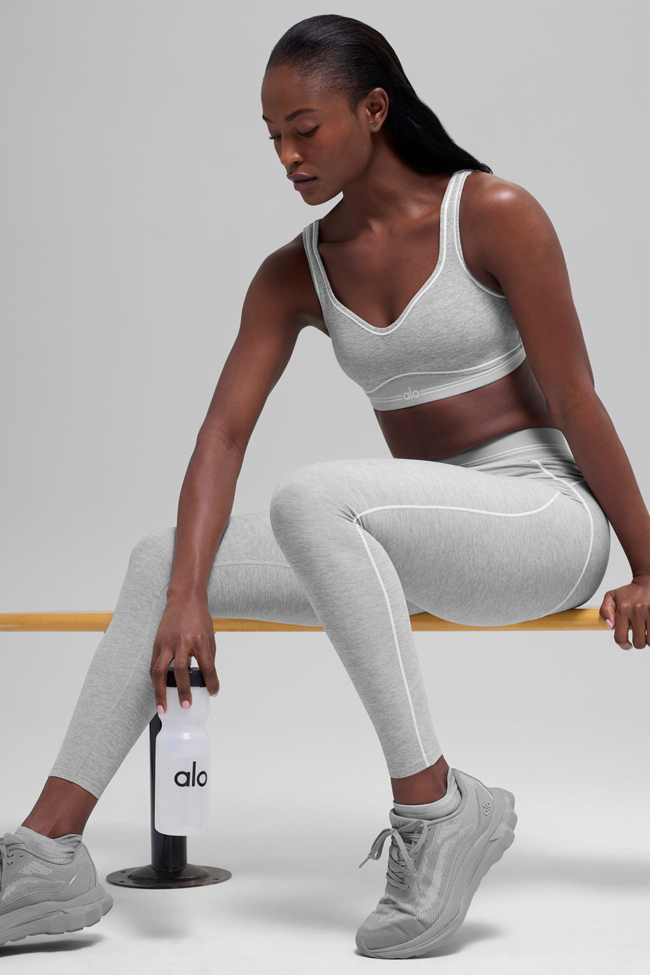 Legging taille haute Alosoft Heart Throb 7/8 - Athletic Heather Gris/Blanc