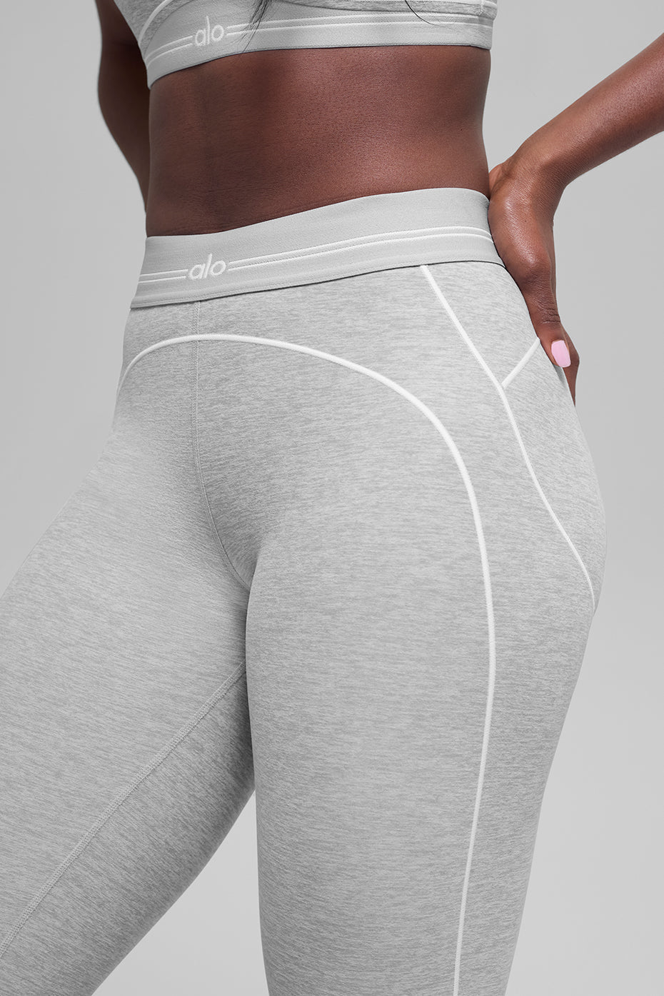 Legging taille haute Alosoft Heart Throb 7/8 - Athletic Heather Gris/Blanc