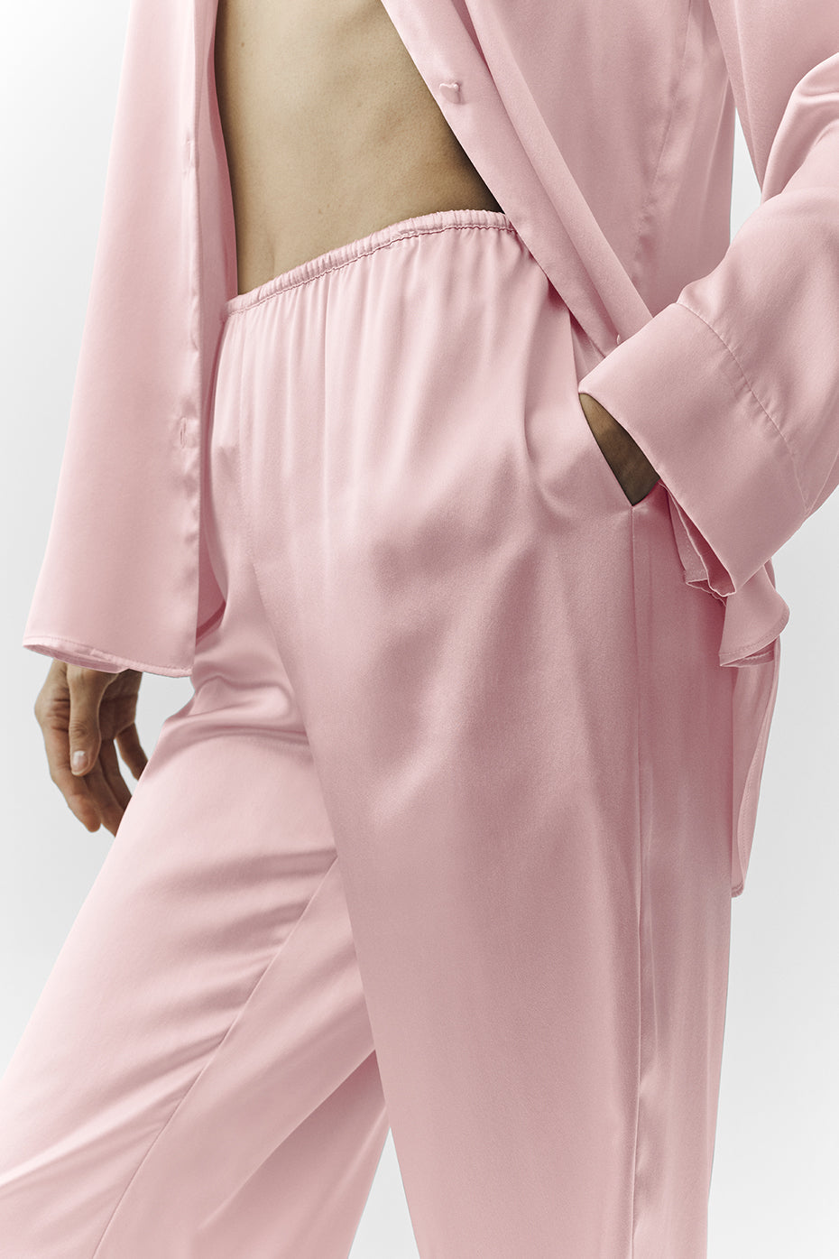 Pantalon En Soie Luminous (classique) - Pink Champagne