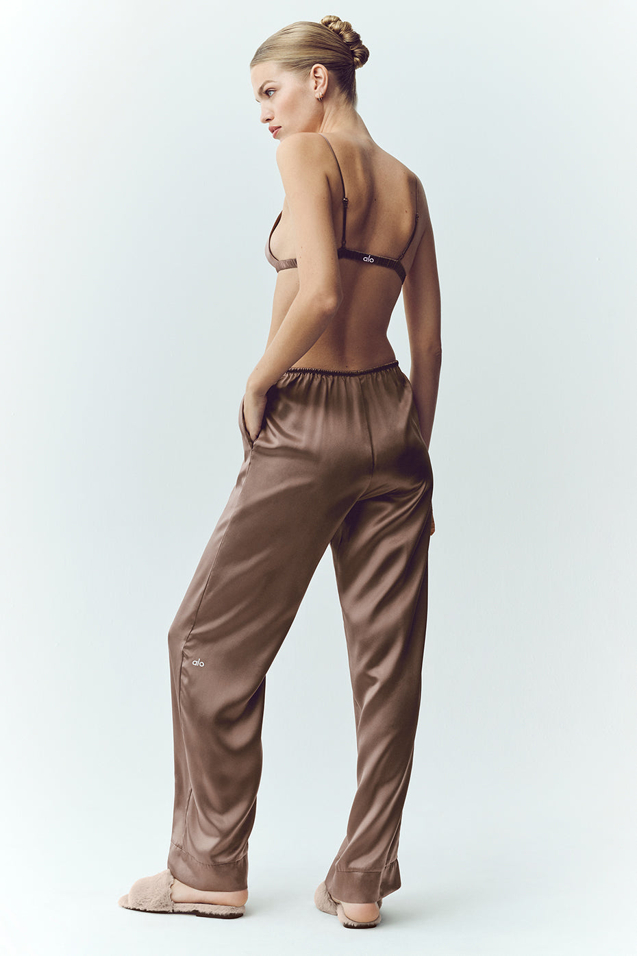Pantalon En Soie Luminous (classique) - Alpine Cocoa