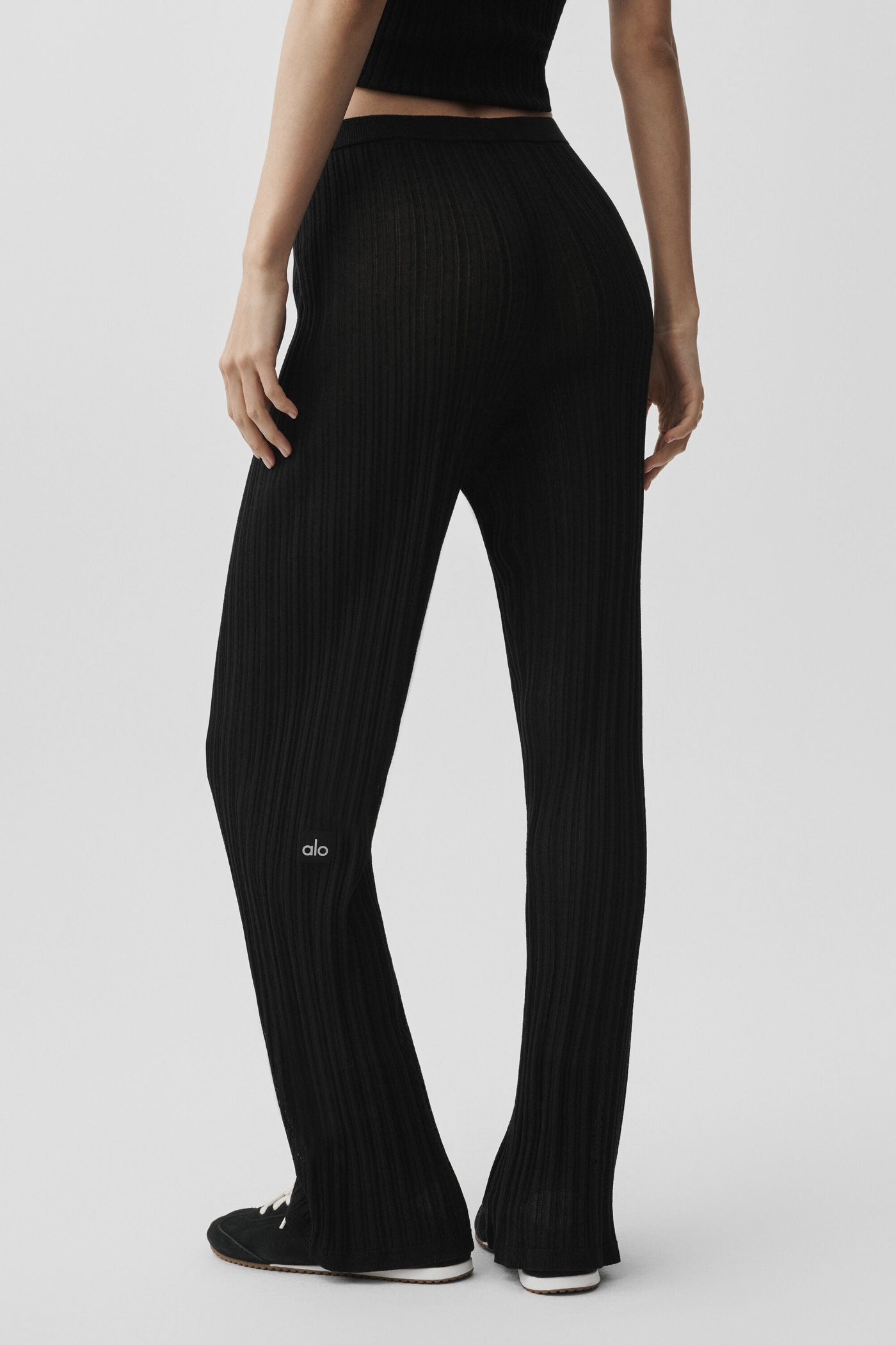 Pantalon Taille Haute Coupe Droite Sunlit Sweater - Noir