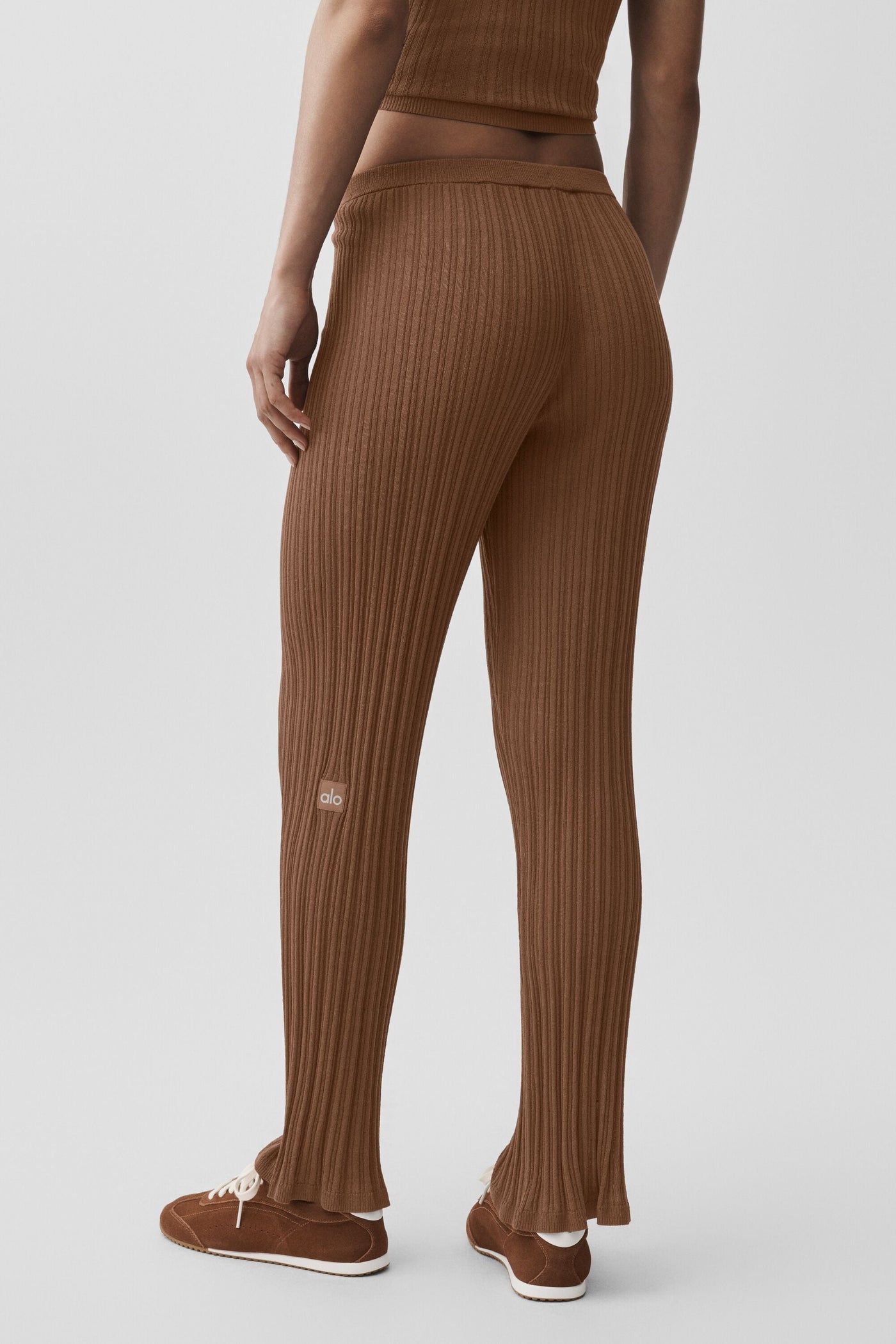 Pantalon Taille Haute Coupe Droite Sunlit Sweater - Sun Kissed Brown