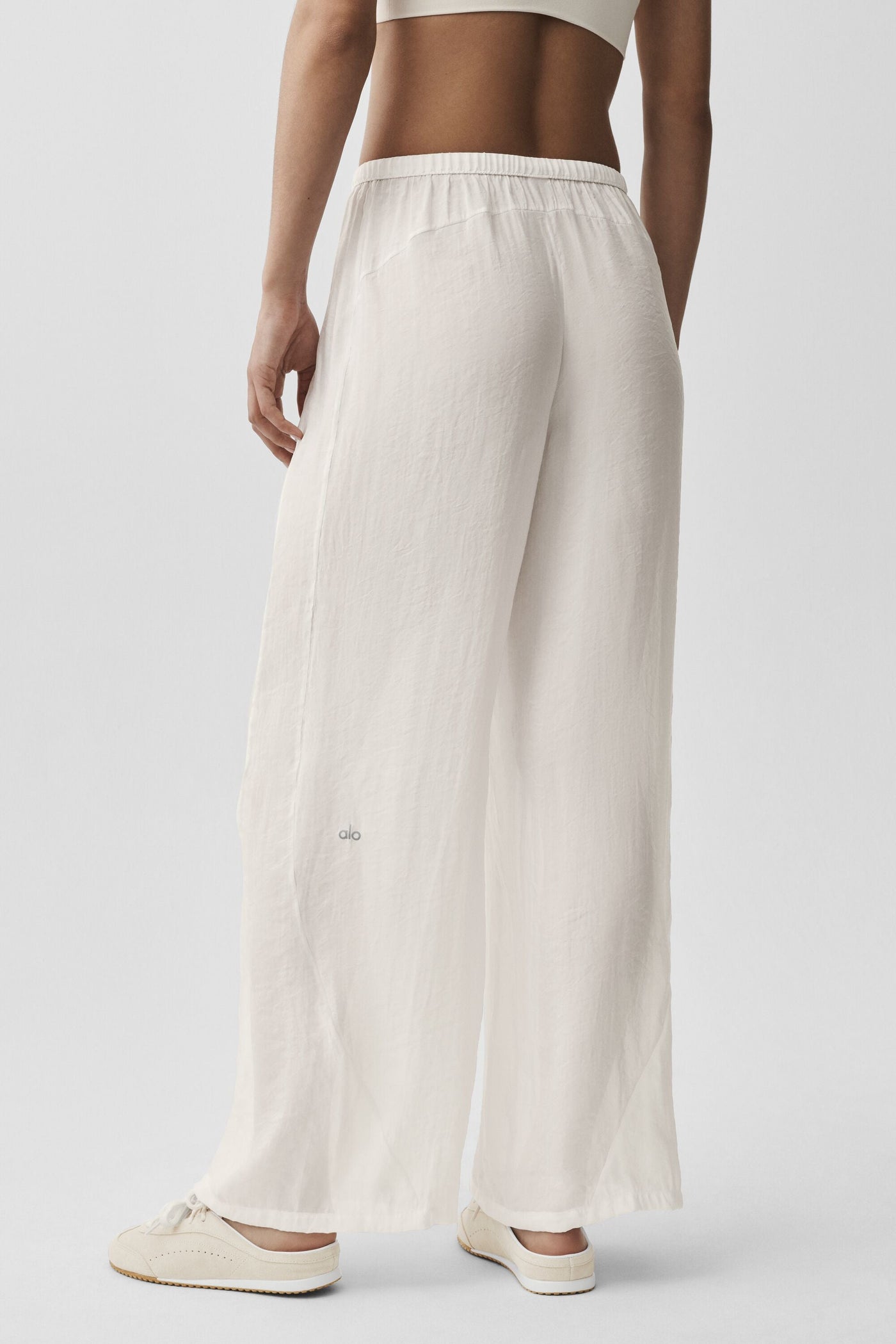 Pantalon Taille Haute Coupe Droite Semi-Transparent Golden Hour - Ivory