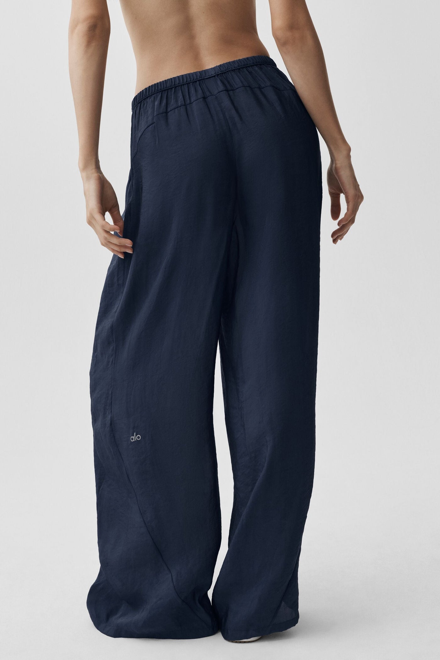Pantalon Taille Haute Coupe Droite Semi-Transparent Golden Hour - Navy