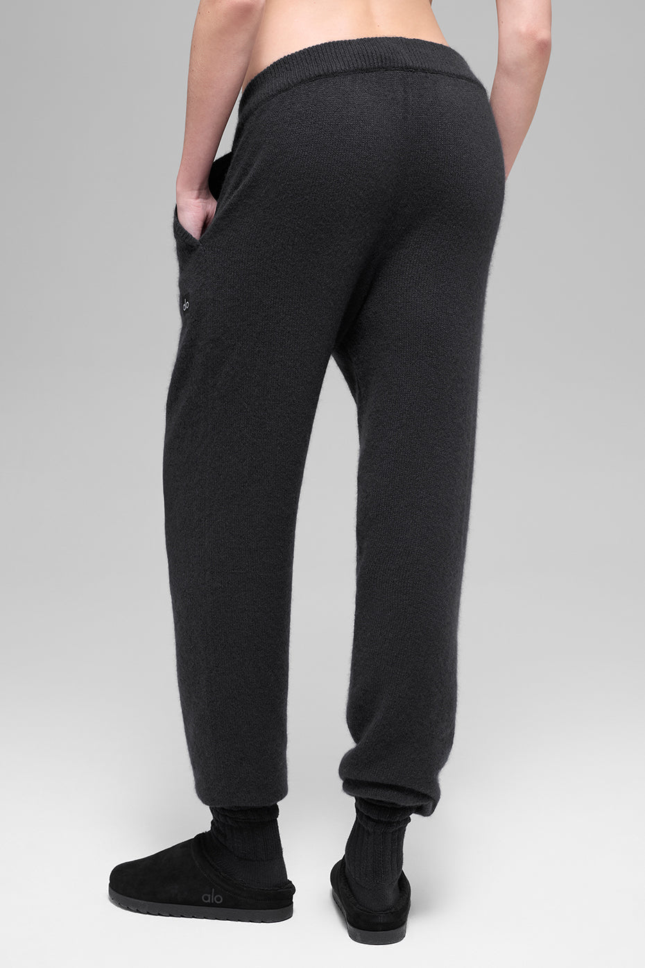 Jogging Taille Haute En Laine Et Cachemire New Class - Noir