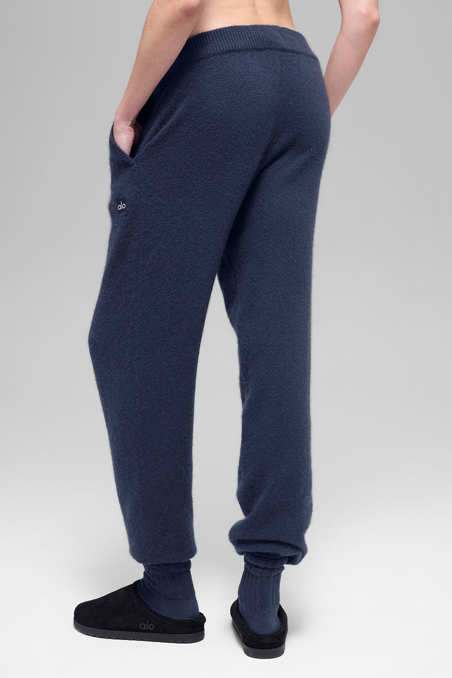 Jogging Taille Haute En Laine Et Cachemire New Class - Navy