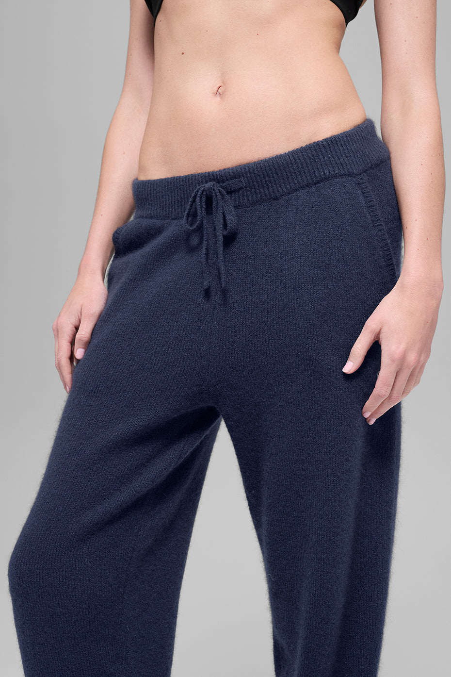 Jogging Taille Haute En Laine Et Cachemire New Class - Navy