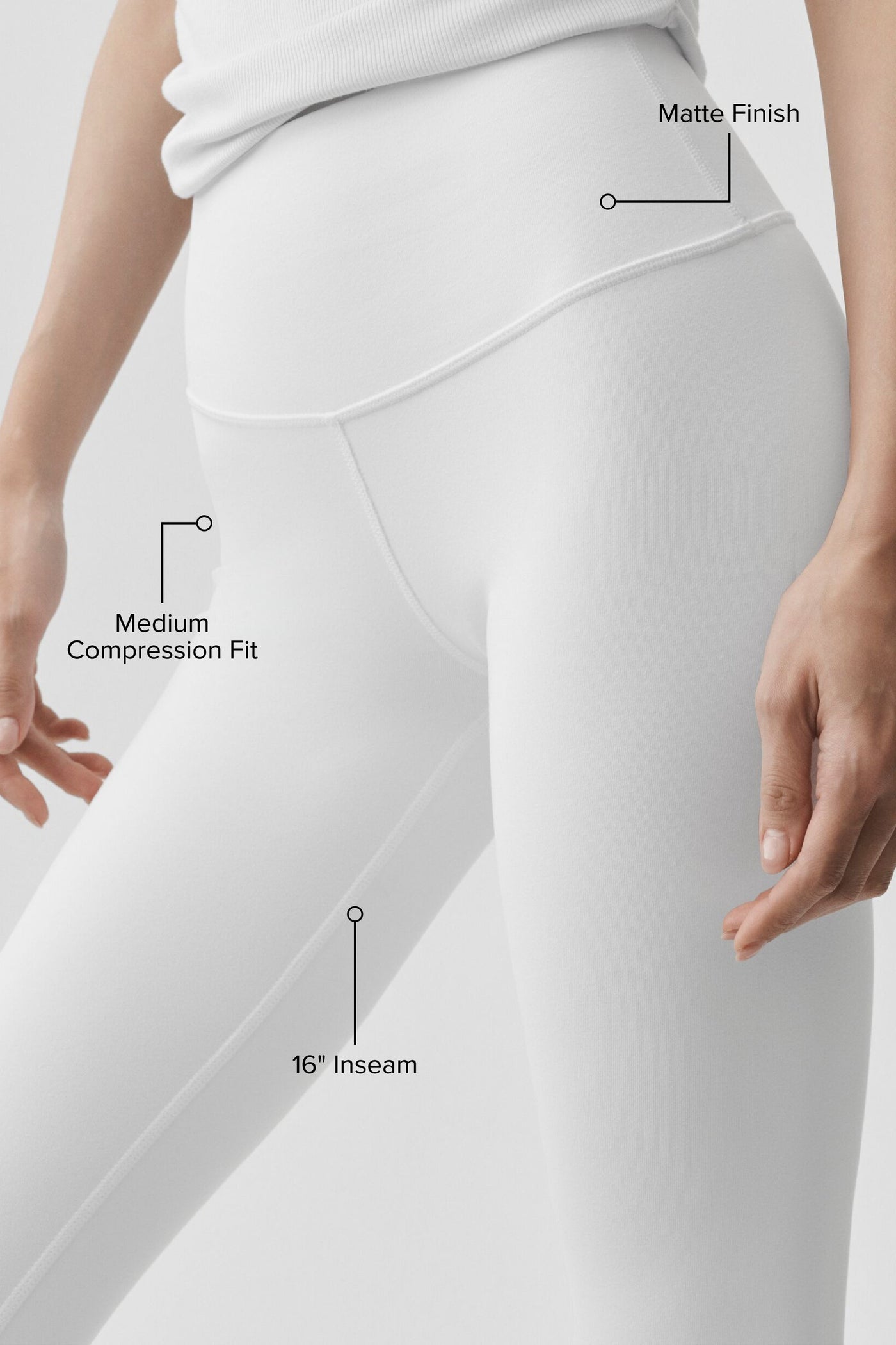 Capri Airbrush taille haute 16" - Blanc