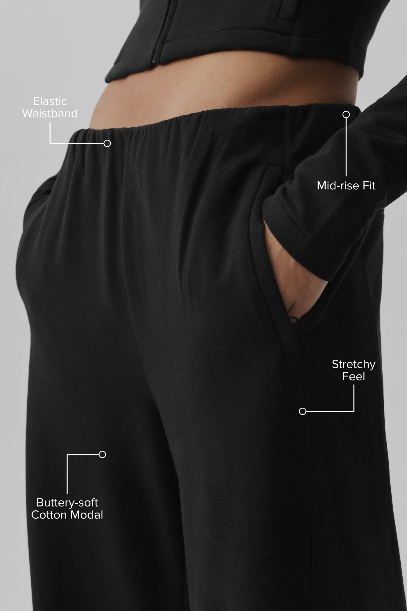 Pantalon Taille Mi-Haute Sway On The Go - Noir