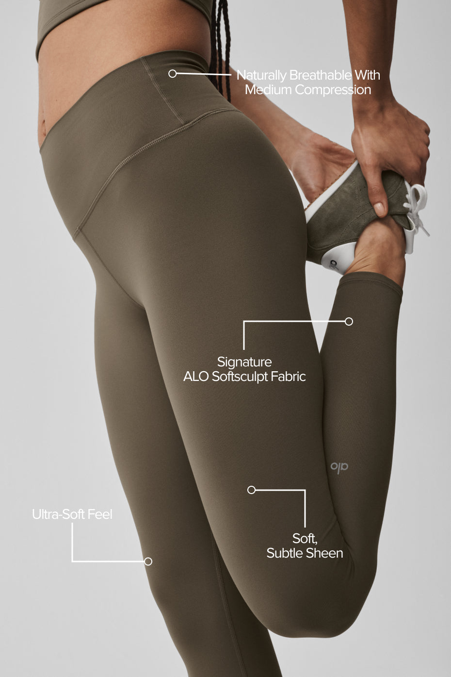 ALO  Legging taille haute Softsculpt 7/8 - Olive Tree