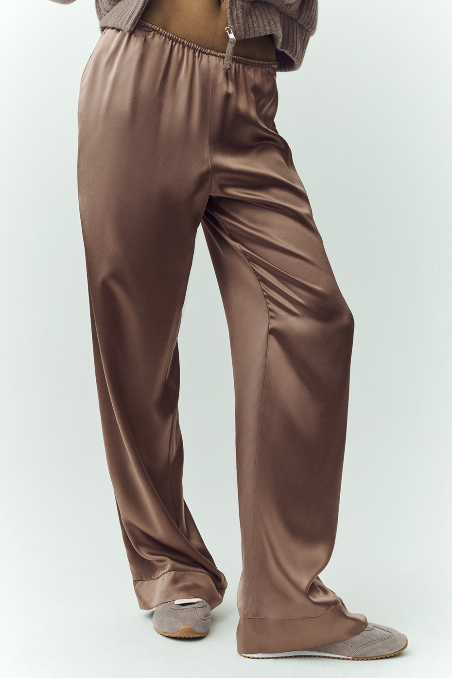 Pantalon En Soie Luminous (long) - Alpine Cocoa