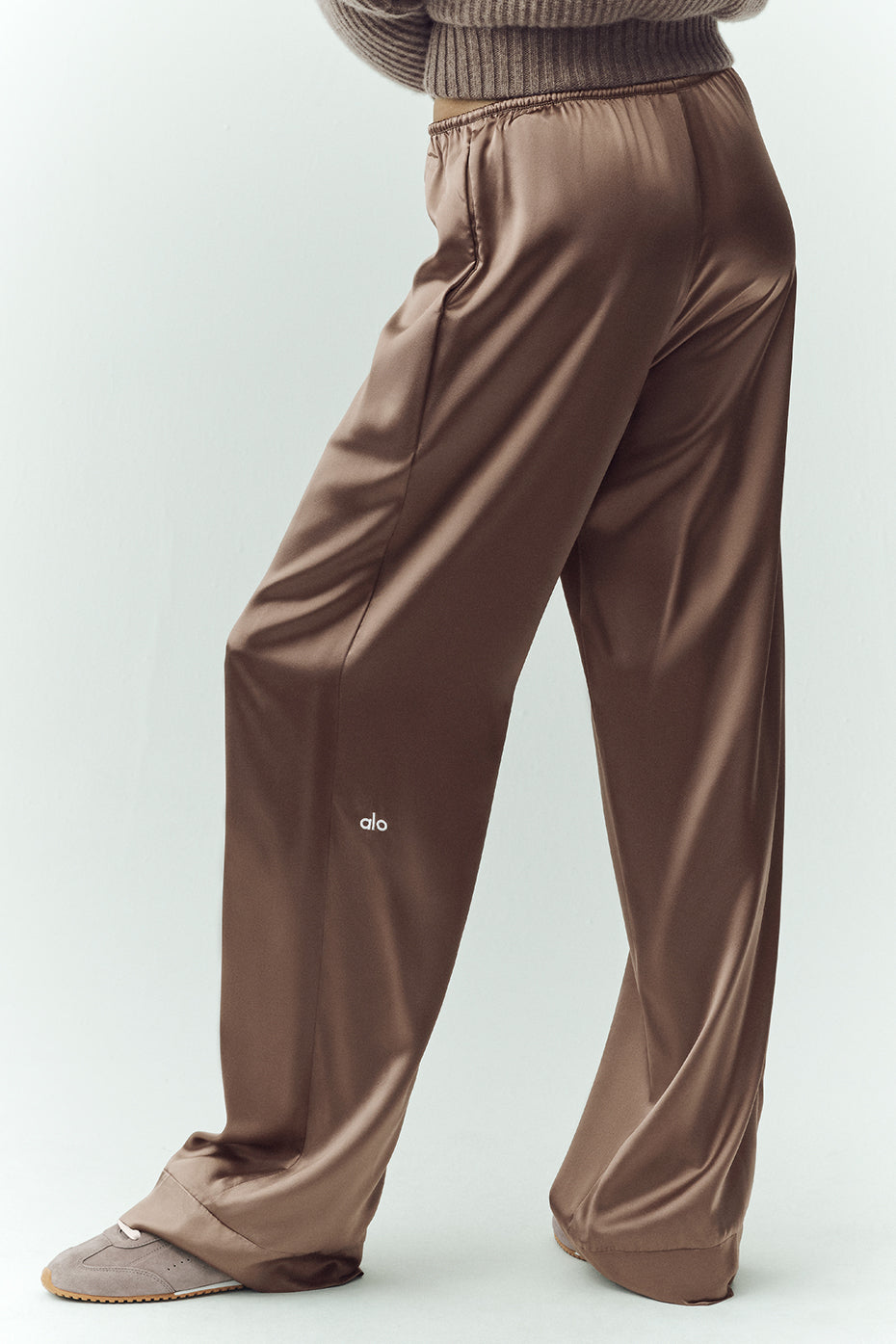 Pantalon En Soie Luminous (long) - Alpine Cocoa