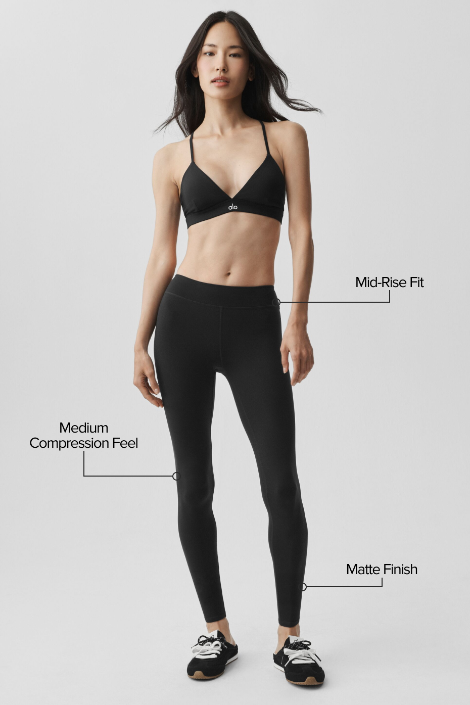 Airbrush Legging 7/8 taille mi-haute - Noir