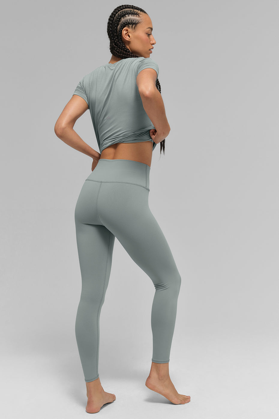 Legging Airbrush taille haute 7/8 - Gris lunaire